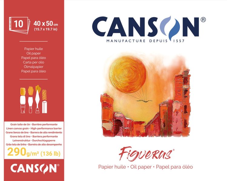 Canson Figueras 290g 40 x 50 cm.10 ark