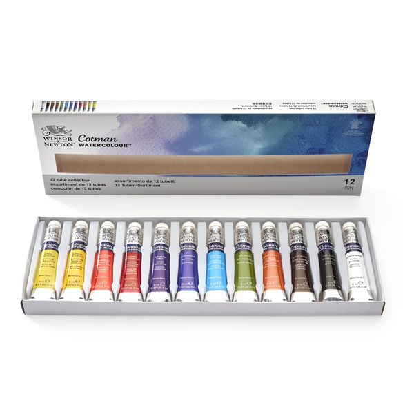 W&N Cotman 12 x 8ml tube Akvarellsett
