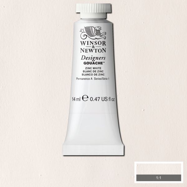 W&N DESIGNERS GOUACHE 14ML TBE ZINC WHITE