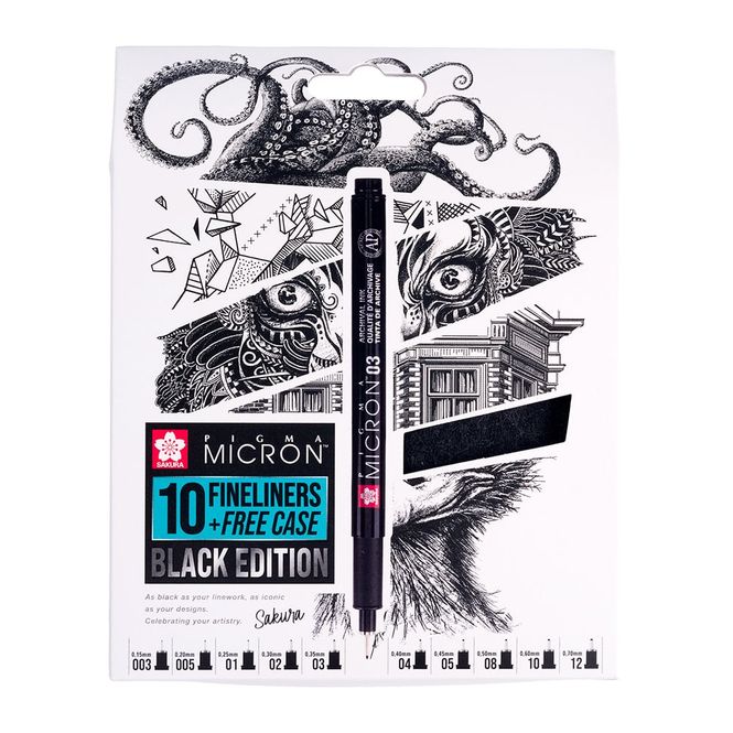 Hovedbilde Sakura Pigma Micron Black Edition – 10stk + ...