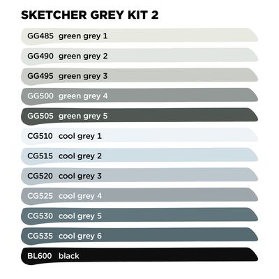 Sketcher Set 12 pcs Grey Kit 2