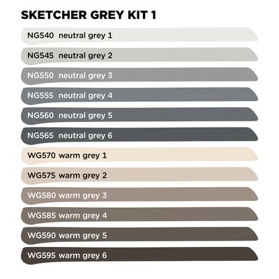 Sketcher Set 12 pcs Grey Kit 1
