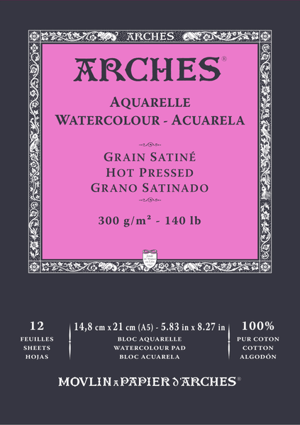 ARCHES Aquarelle HP 14,8x21 cm 300G NAWH Pad 12 SH