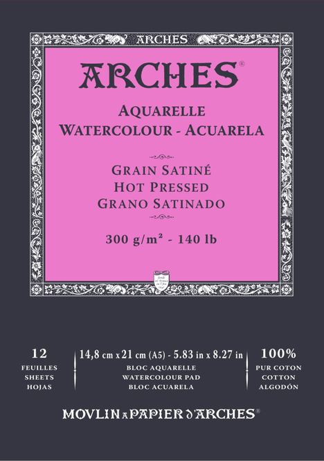 Hovedbilde ARCHES Aquarelle HP 14,8x21 cm 300G NAWH Pad 12 ...